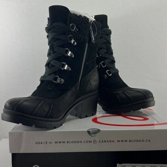 Blondo Nevin Waterproof Snow Boot Black Nubuck Various Sizes - Picture 1 of 7